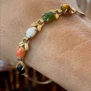 VTG Semi-Precious Gemstone Opal Jade Bracelet